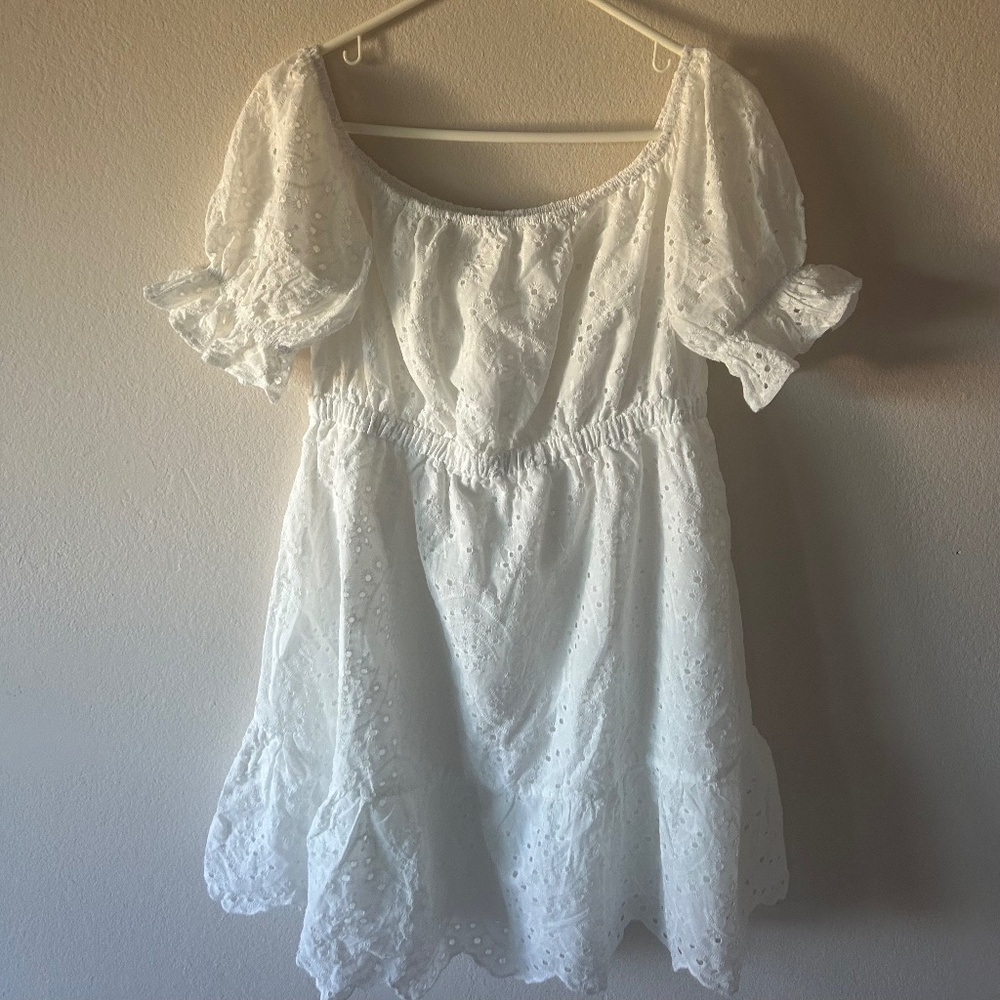 White Ruffled Tiered Dress (no tags)